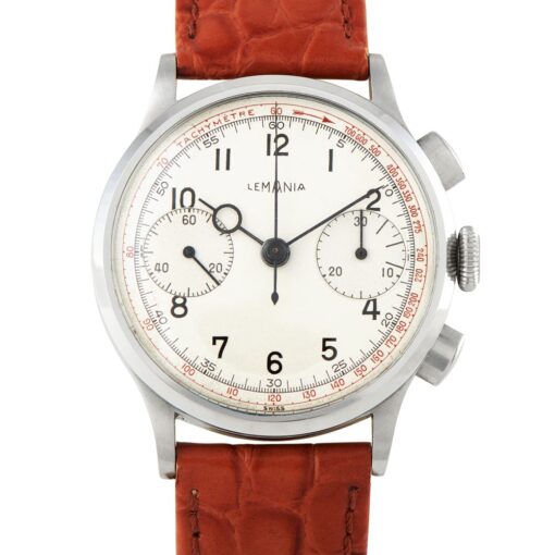 Vintage Two Register Chronograph Silver Dial Watch