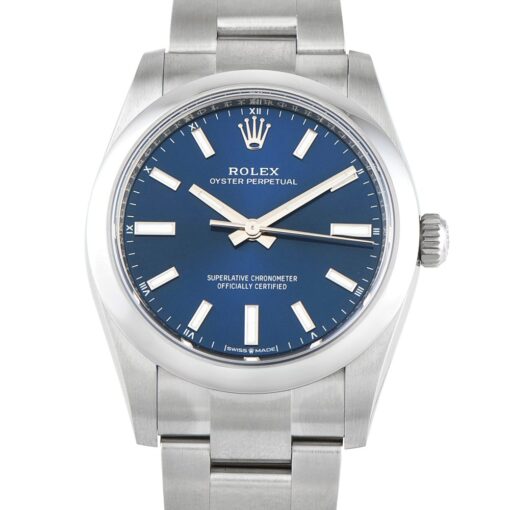 Oyster Perpetual 34 Blue Dial Steel Watch 124200