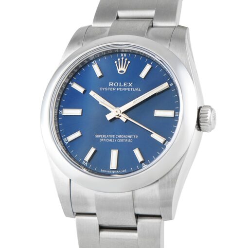 Oyster Perpetual 34 Blue Dial Steel Watch 124200 - Image 5