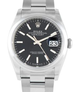 Datejust 36 Black Dial Steel Oyster Watch 126200