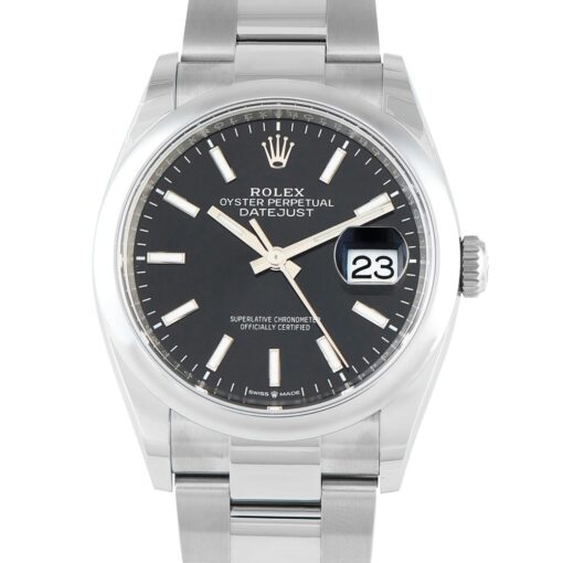 Datejust 36 Black Dial Steel Oyster Watch 126200