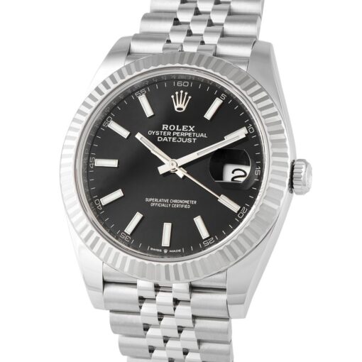 Datejust 41 Black Dial Steel and White Gold Jubilee Watch 126334 - Image 2